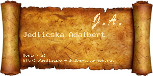 Jedlicska Adalbert névjegykártya